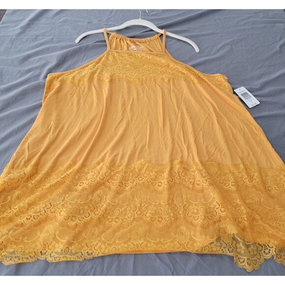 Torrid min yellow lace trim h/n tank with tags - Picture 1 of 7